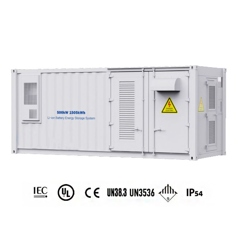 contenedor de almacenamiento 280ah todo de la energía de la batería de 500kW 1505kWh en una caja de almacenamiento al aire libre de la energía