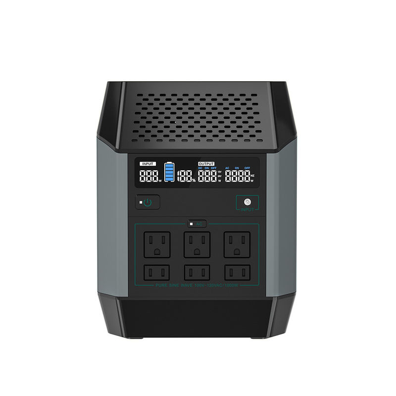almacenamiento solar 1000w de la batería portátil recargable de la central eléctrica Lifepo4 para acampar
