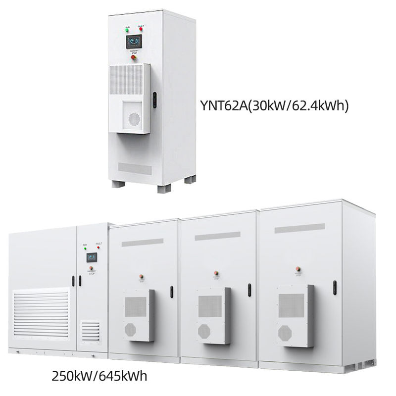 95% gabinete de almacenamiento de energía preinstalado 62 kWh y 645 kWh gabinete de almacenamiento de baterías en red y fuera de red